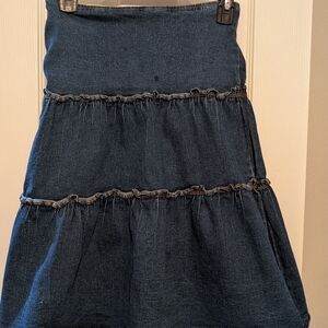 579 Blue Knee-Length Bubble Skirt